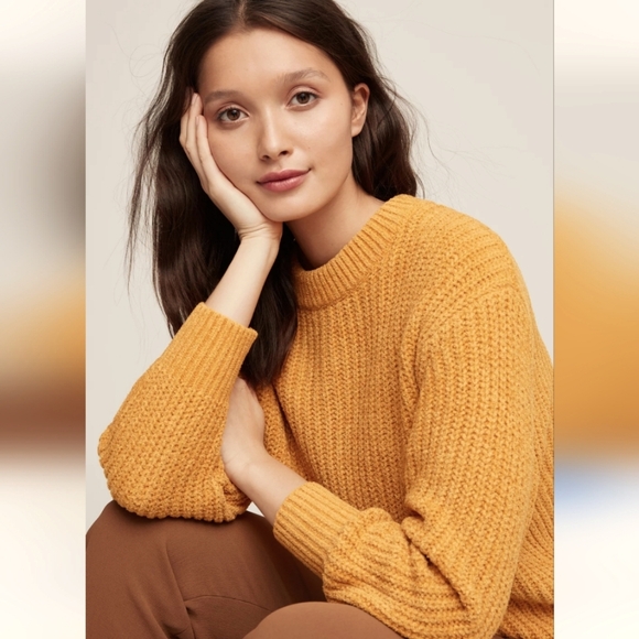 Aritzia Wilfred Essential Sweater,soft Chenille knit,Marigold - Picture 2 of 12